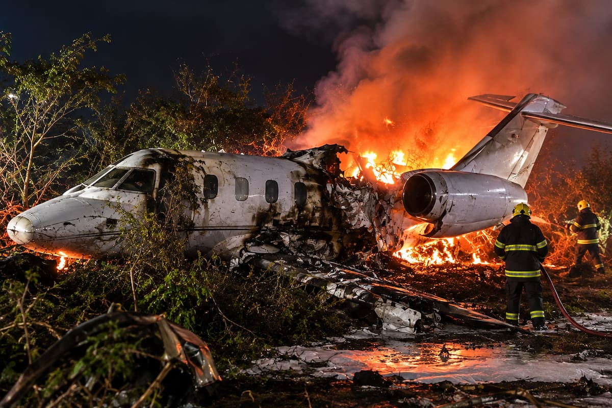 Avión en el que viajaba cantante se salió de la pista y terminó en llamas en Brasil