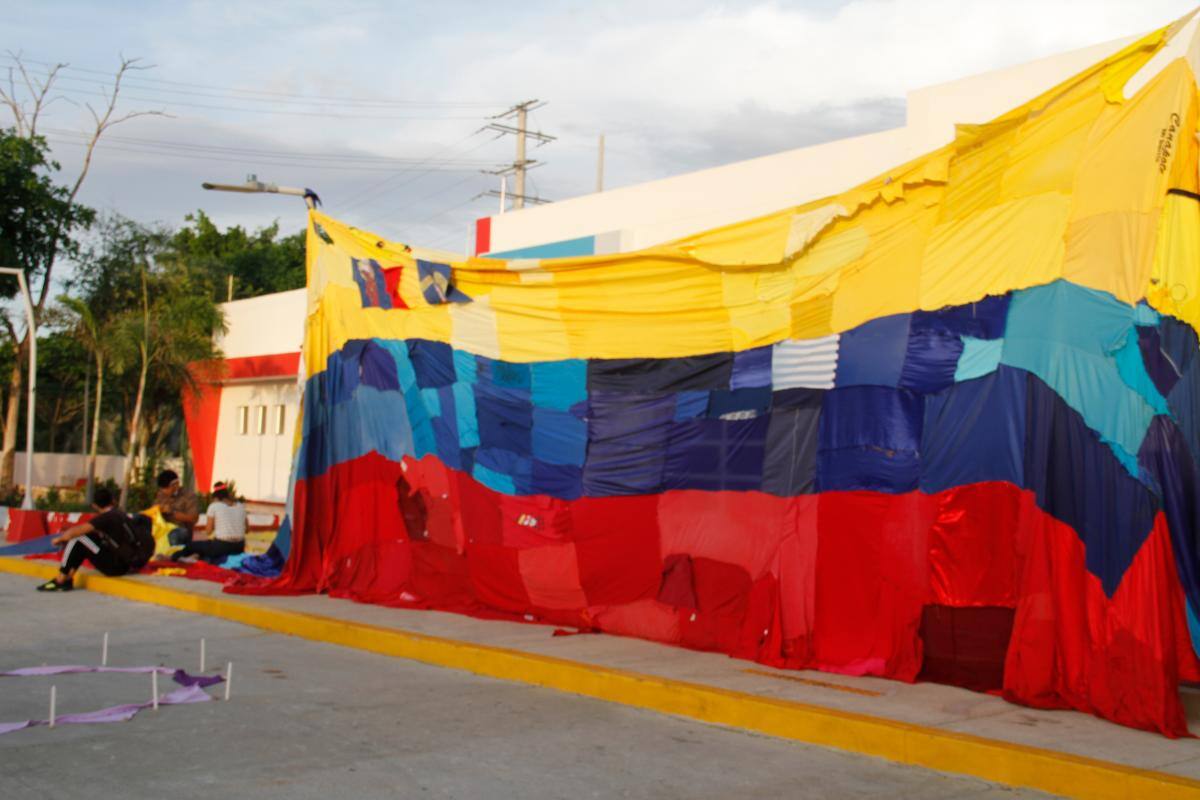 Video: La gran bandera de Colombia que se teje en Cartagena