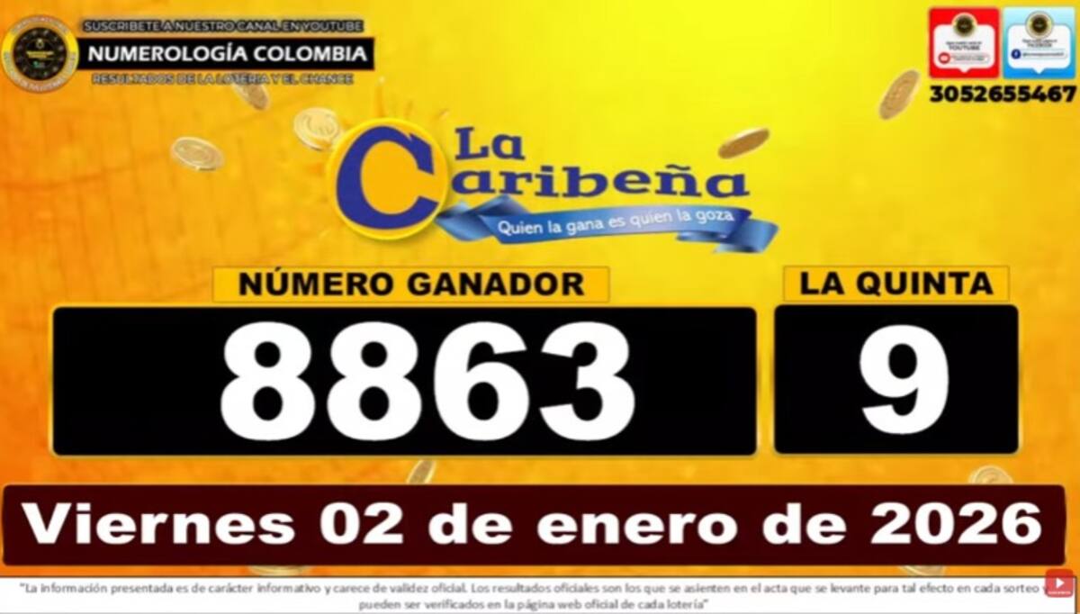 La Caribeña Día del 2 de enero de 2026. // Foto: captura de pantalla