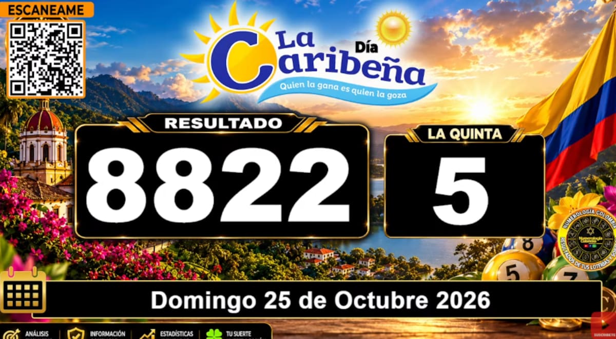 La Caribeña Día del 25 de octubre de 2026. // Foto: captura de pantalla del canal de YouTube @NumerologíaColombia.