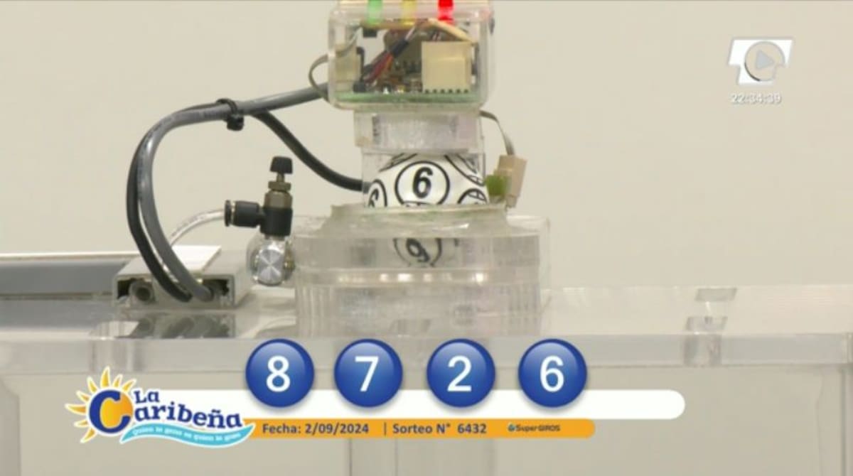 Resultados del Sorteo de La Caribeña Noche: lunes 2 de septiembre de 2024. // Foto: captura de pantalla