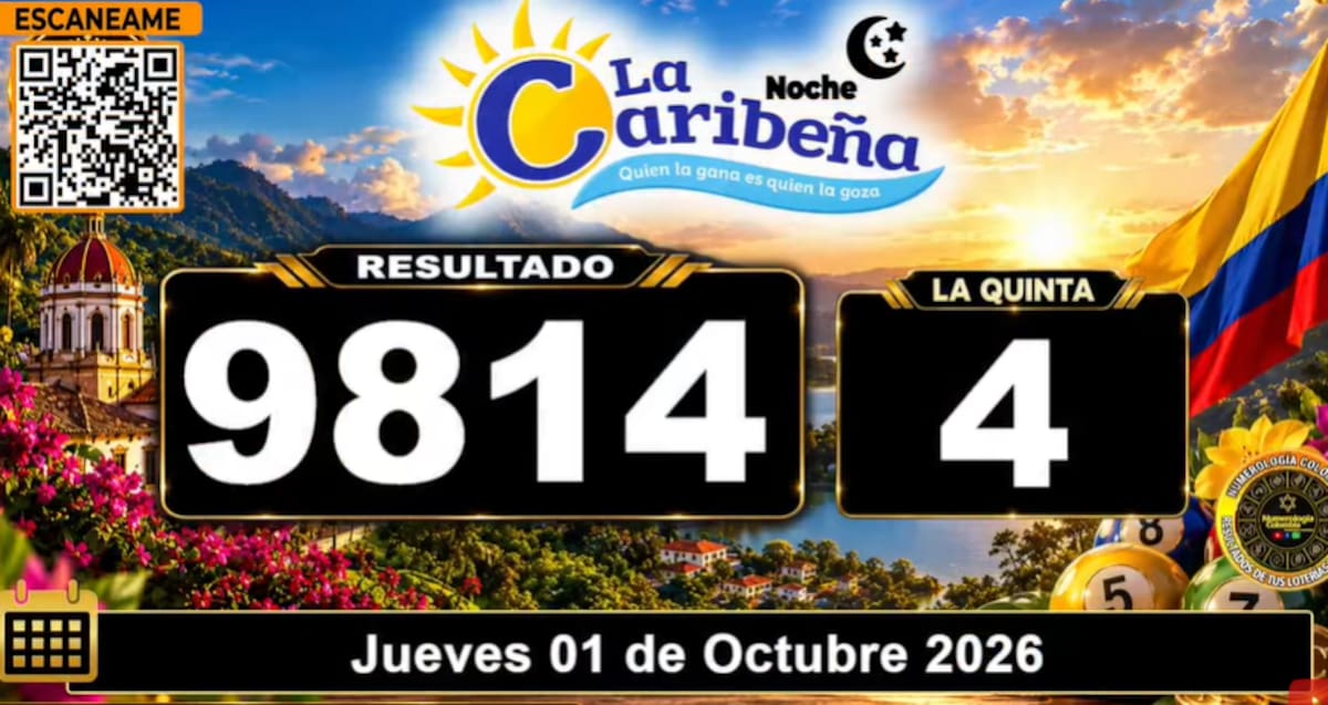 La Caribeña Noche del 1 de octubre de 2026. // Foto: captura de pantalla del canal de YouTube @NumerologíaColombia.