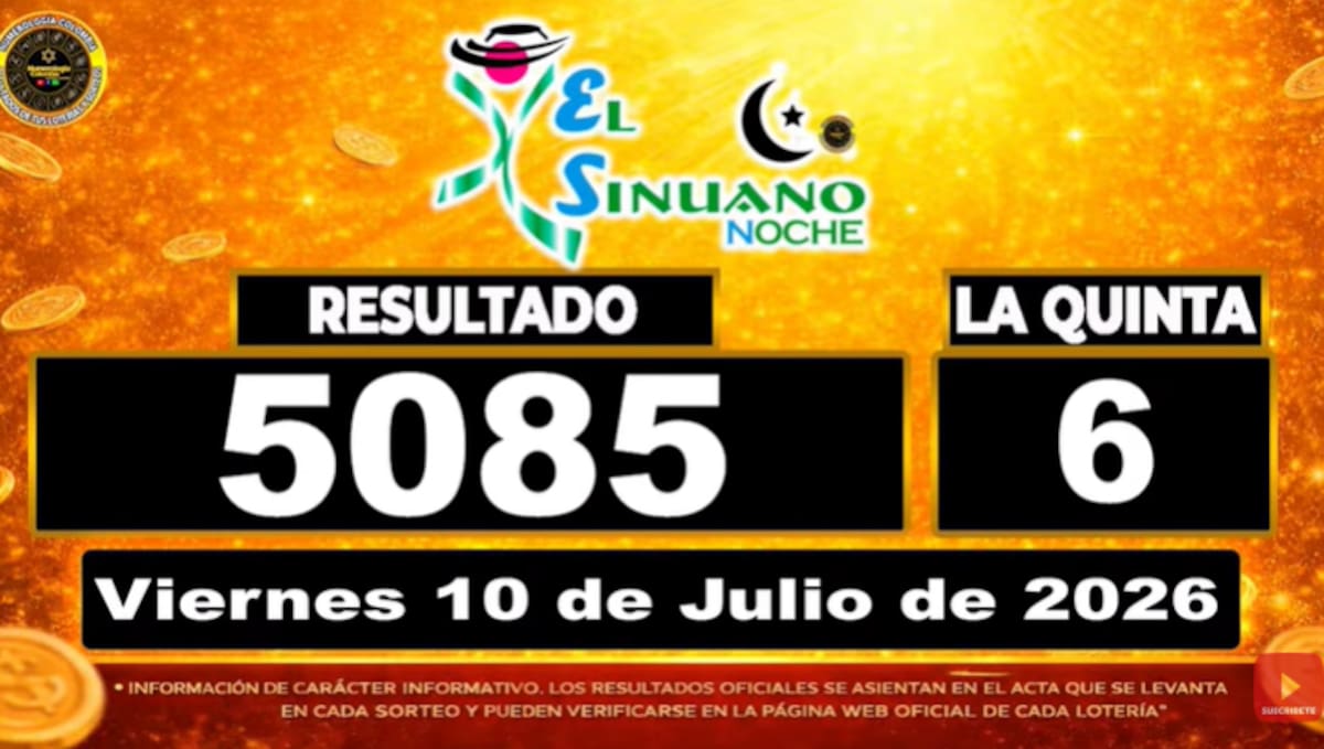 La Caribeña Noche del 10 de julio de 2026. // Foto: captura de pantalla del canal de YouTube @NumerologíaColombia.