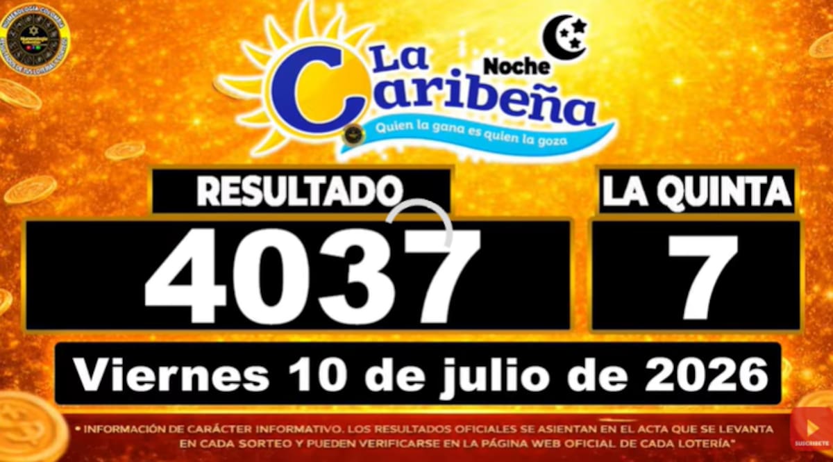 La Caribeña Noche del 10 de julio de 2026. // Foto: captura de pantalla del canal de YouTube @NumerologíaColombia.
