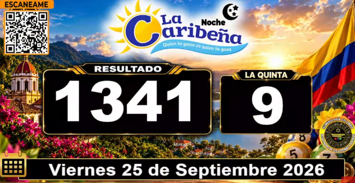 La Caribeña Noche del 25 de septiembre de 2026. // Foto: captura de pantalla del canal de YouTube @NumerologíaColombia.