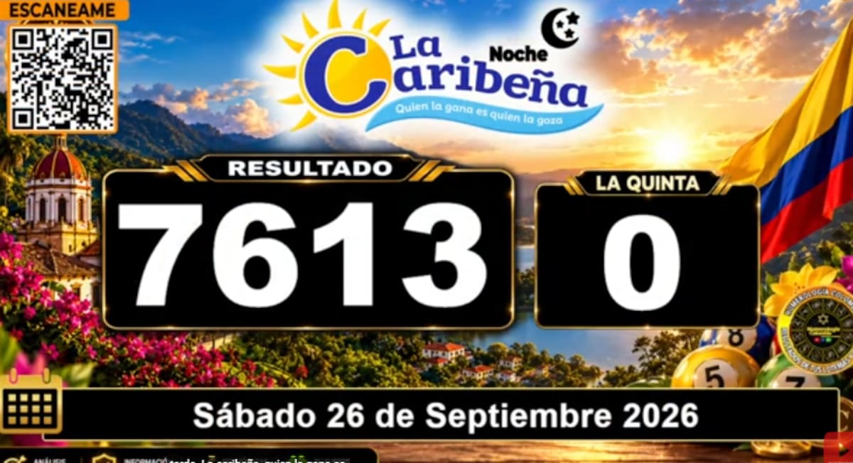 La Caribeña Noche del 26 de septiembre de 2026. // Foto: captura de pantalla del canal de YouTube @NumerologíaColombia.