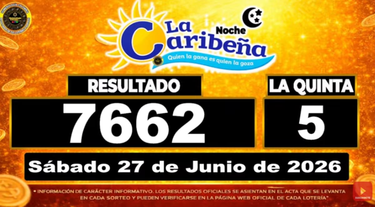La Caribeña Noche del 27 de junio de 2026. // Foto: captura de pantalla