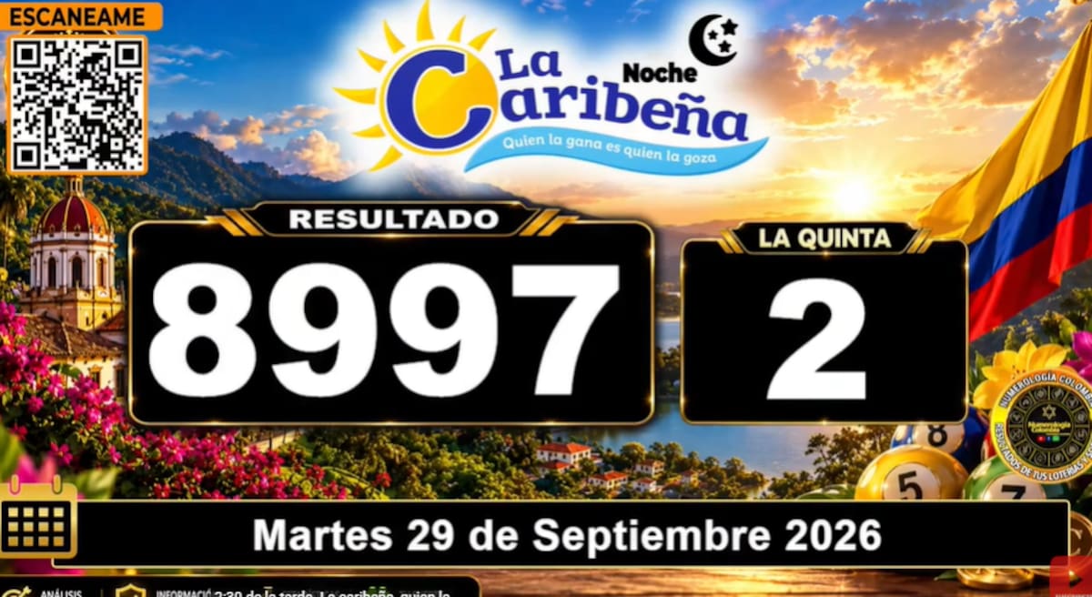 La Caribeña Noche del 29 de septiembre de 2026. // Foto: captura de pantalla del canal de YouTube @NumerologíaColombia.