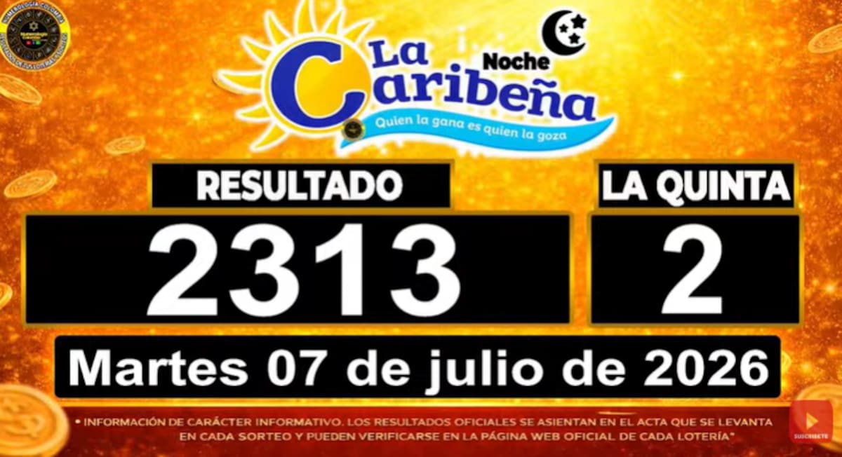 La Caribeña Noche del 7 de julio de 2026. // Foto: captura de pantalla del canal de YouTube @NumerologíaColombia.