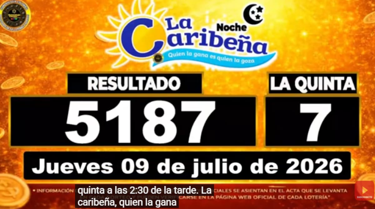 La Caribeña Noche del 9 de julio de 2026. // Foto: captura de pantalla del canal de YouTube @NumerologíaColombia.