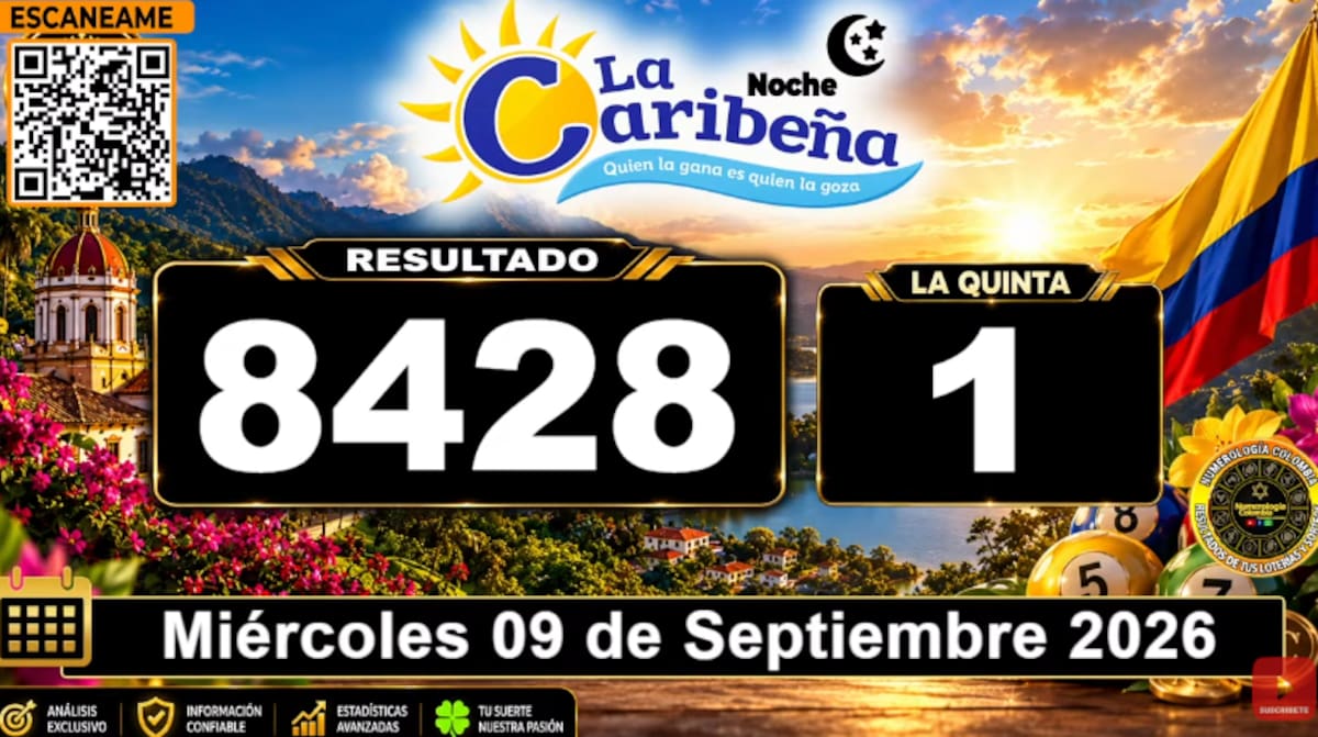 La Caribeña Noche del 9 de septiembre de 2026. // Foto: captura de pantalla del canal de YouTube @NumerologíaColombia.