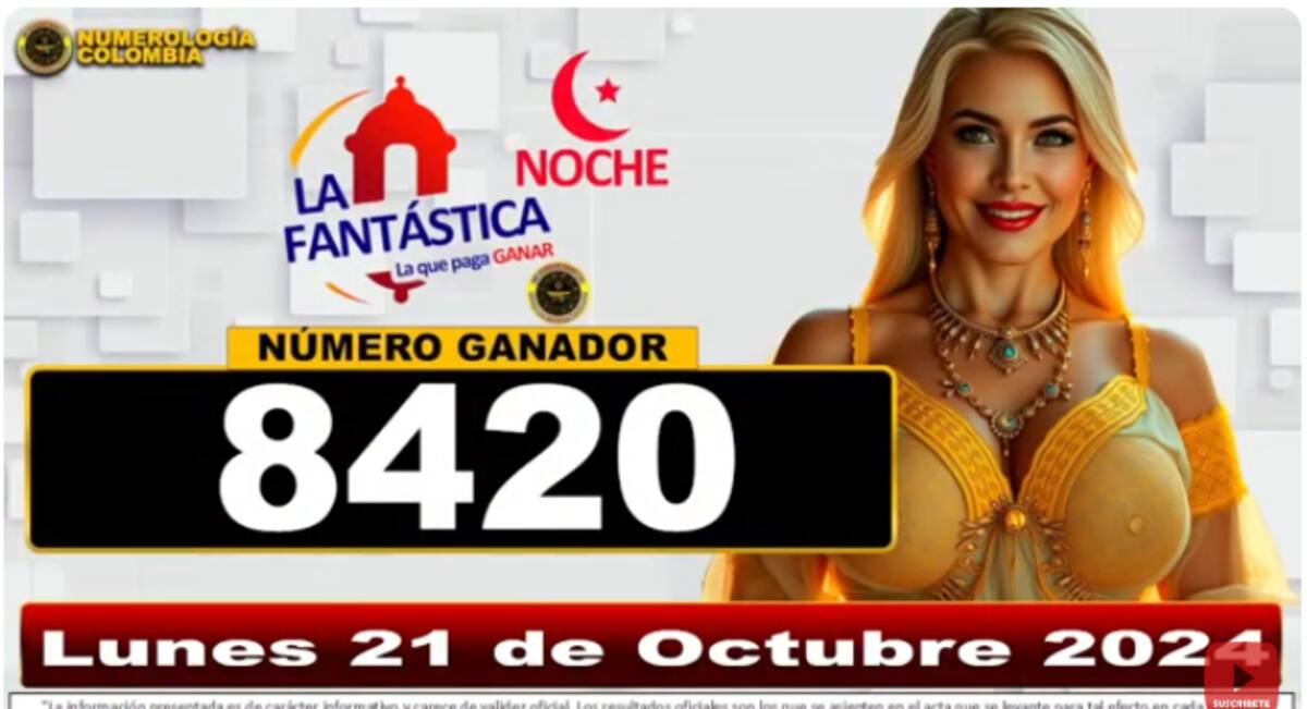 Resultado del sorteo La Fantástica Noche del 21 de octubre de 2024.
