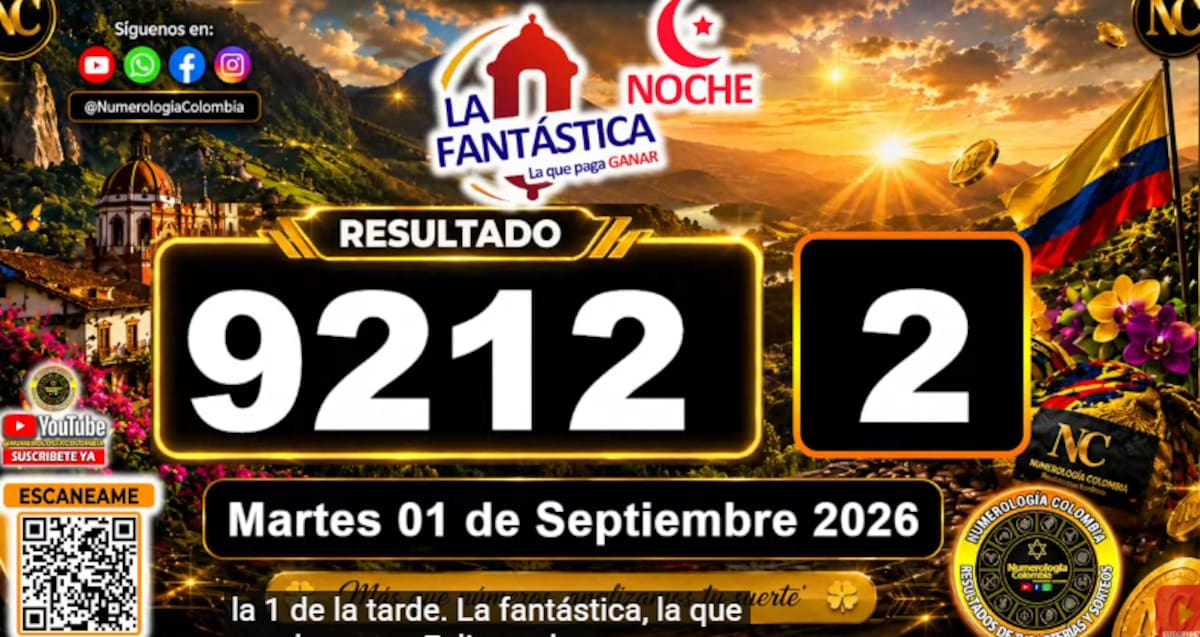 La Fantástica Noche del 1 de septiembre de 2026. // Foto: captura de pantalla del canal de YouTube @NumerologíaColombia.