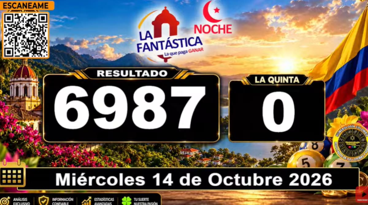 La Fantástica Noche del 14 de octubre de 2026. // Foto: captura de pantalla del canal de YouTube @NumerologíaColombia.