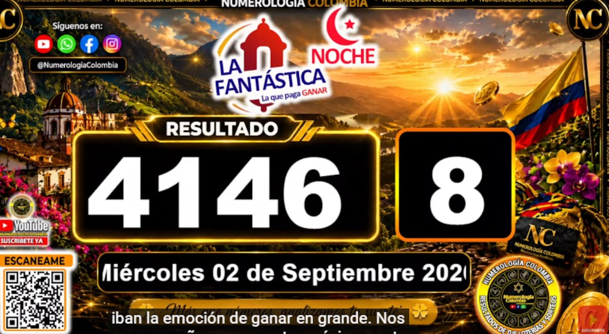 La Fantástica Noche del 2 de septiembre de 2026. // Foto: captura de pantalla del canal de YouTube @NumerologíaColombia.