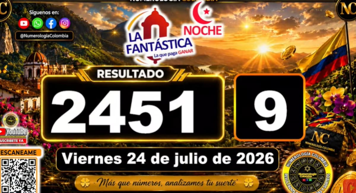 La Fantástica Noche del 24 de julio de 2026. // Foto: captura de pantalla del canal de YouTube @NumerologíaColombia.