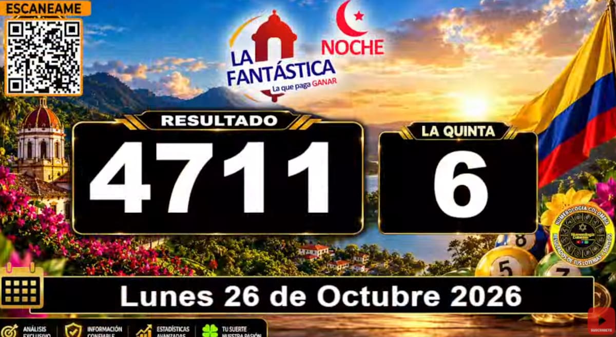La Fantástica Noche del 26 de octubre de 2026. // Foto: captura de pantalla del canal de YouTube @NumerologíaColombia.
