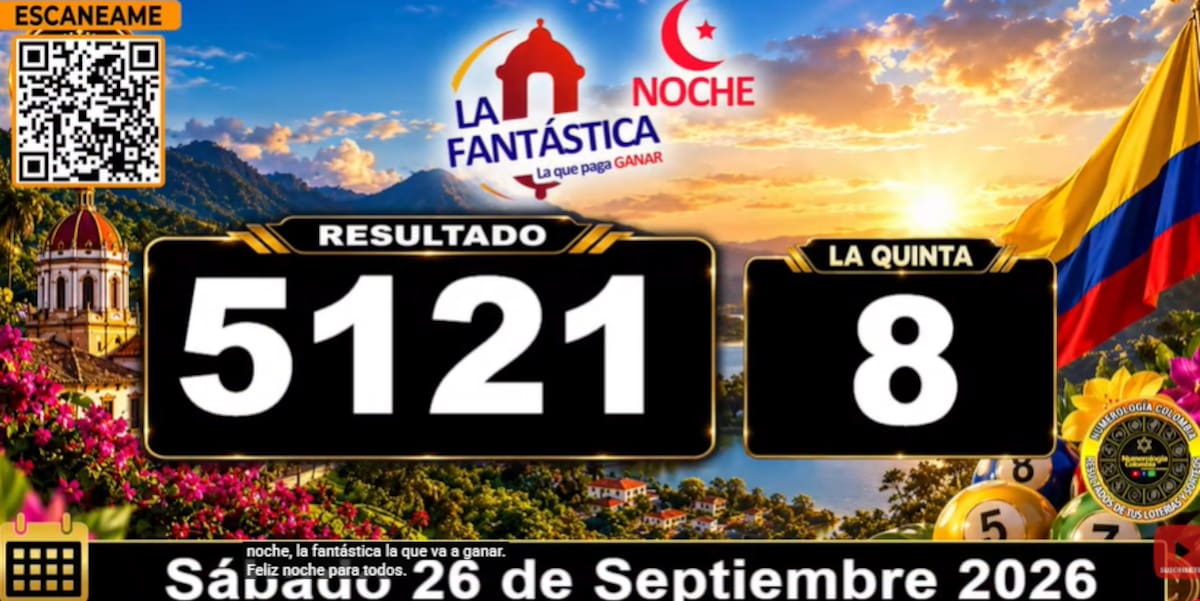La Fantástica Noche del 26 de septiembre de 2026. // Foto: captura de pantalla del canal de YouTube @NumerologíaColombia.