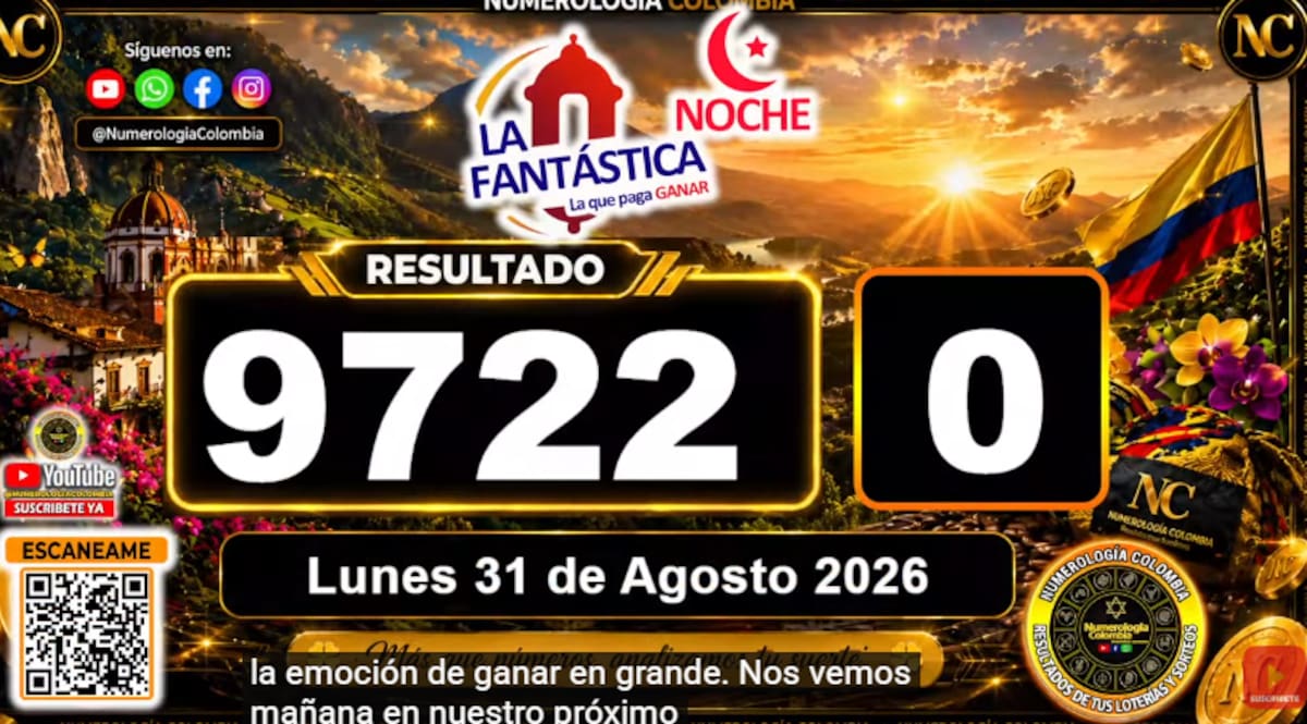 La Fantástica Noche del 31 de agosto de 2026. // Foto: captura de pantalla del canal de YouTube @NumerologíaColombia.