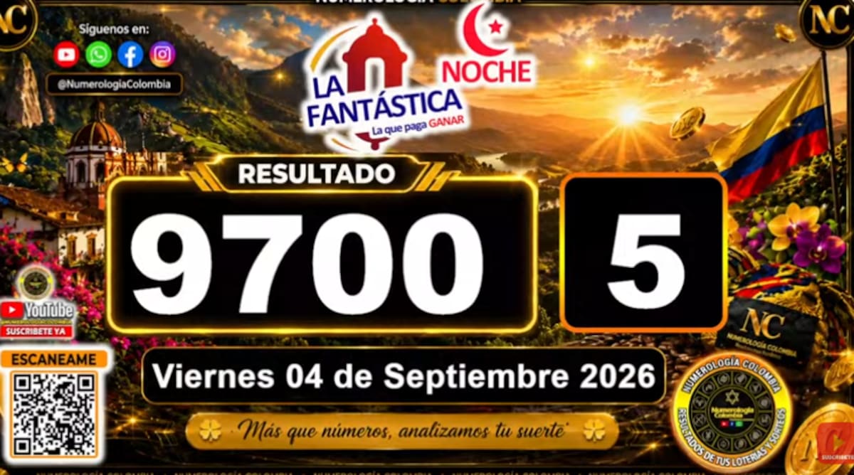 La Fantástica Noche del 4 de septiembre de 2026. // Foto: captura de pantalla del canal de YouTube @NumerologíaColombia.