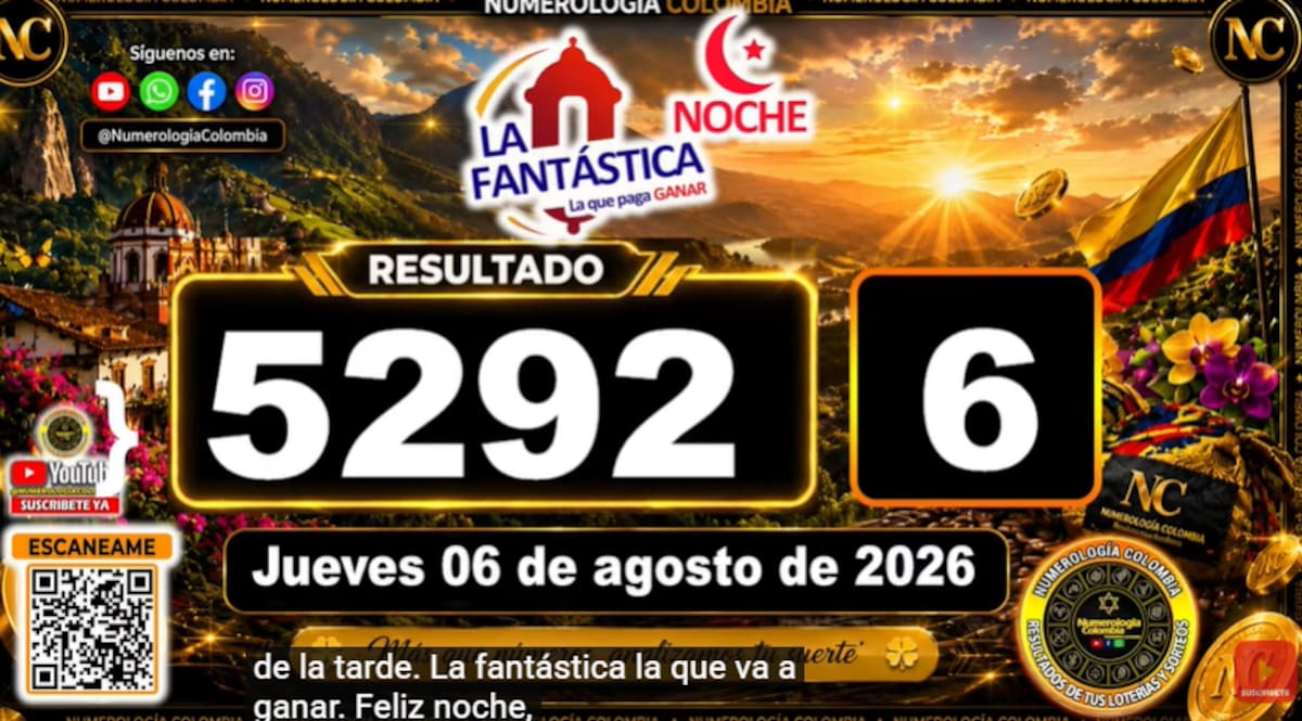 La Fantástica Noche del 6 de agosto de 2026. // Foto: captura de pantalla del canal de YouTube @NumerologíaColombia.