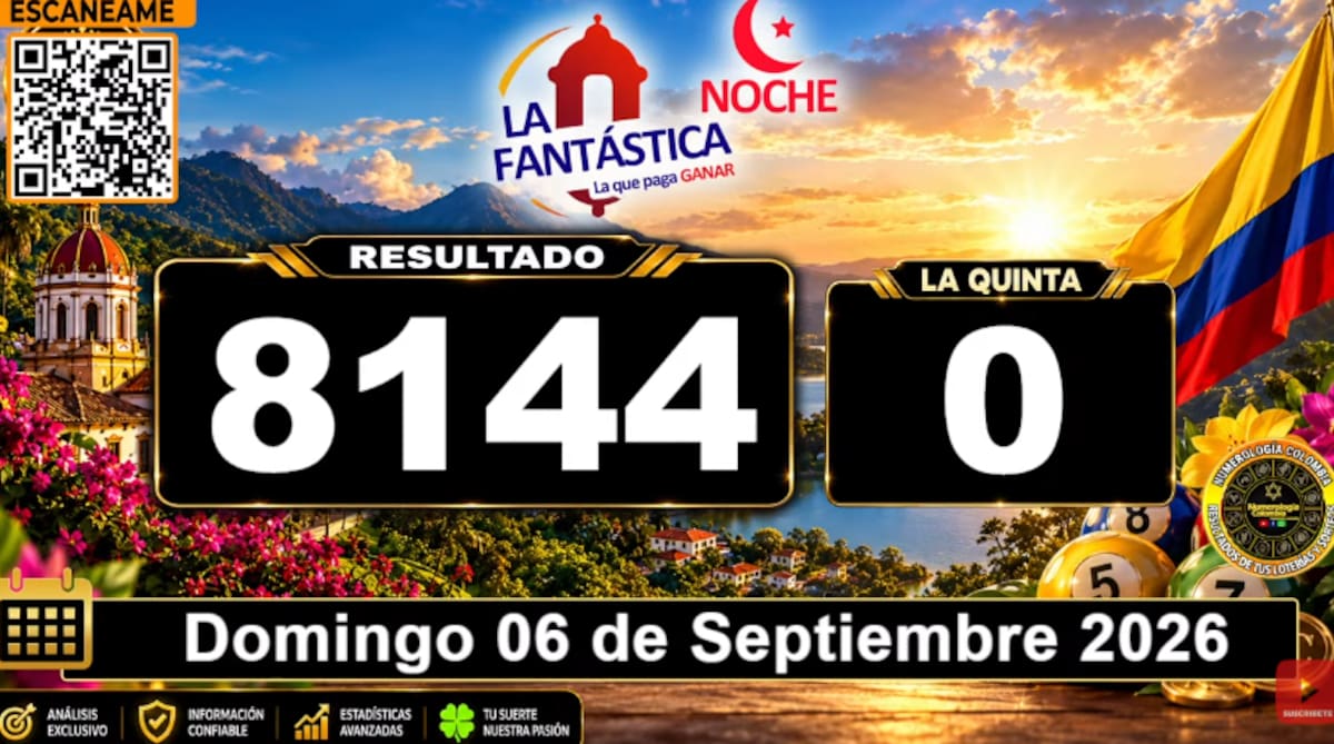 La Fantástica Noche del 6 de septiembre de 2026. // Foto: captura de pantalla del canal de YouTube @NumerologíaColombia.