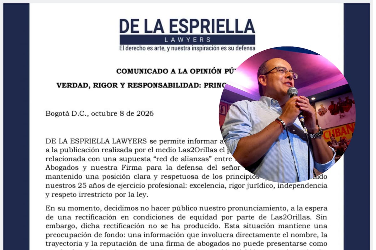 De la Espriella Lawyers niega alianza en defensa de Ricardo Orrego