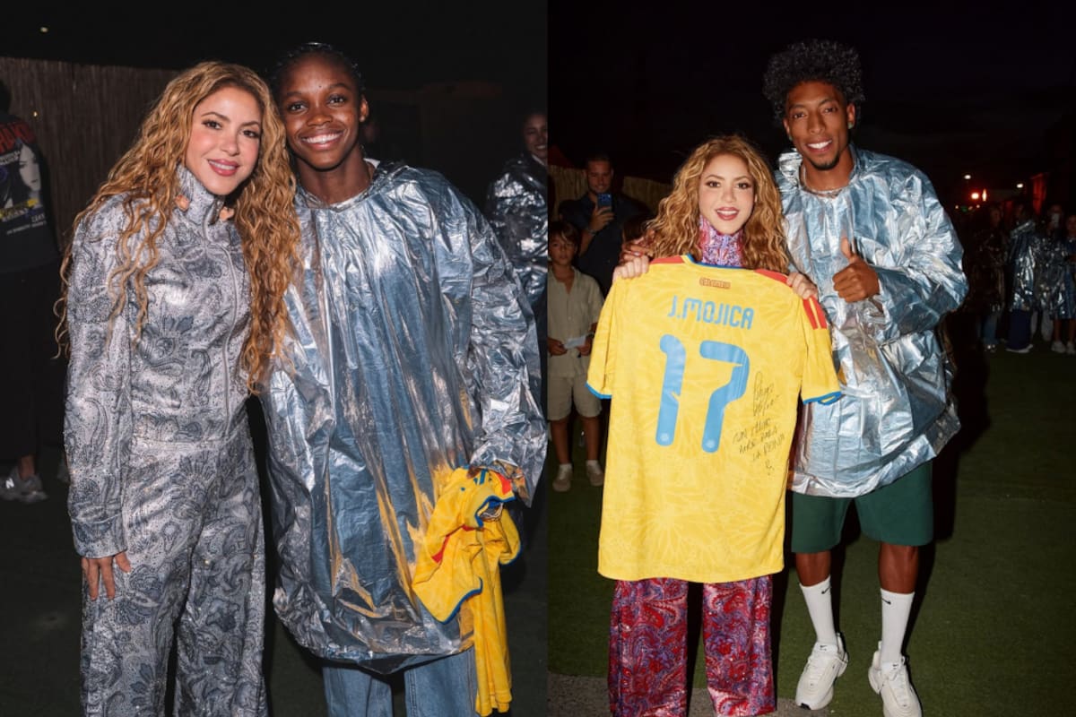 Johan Mojica y Linda Caicedo acompañaron a Shakira en concierto en España