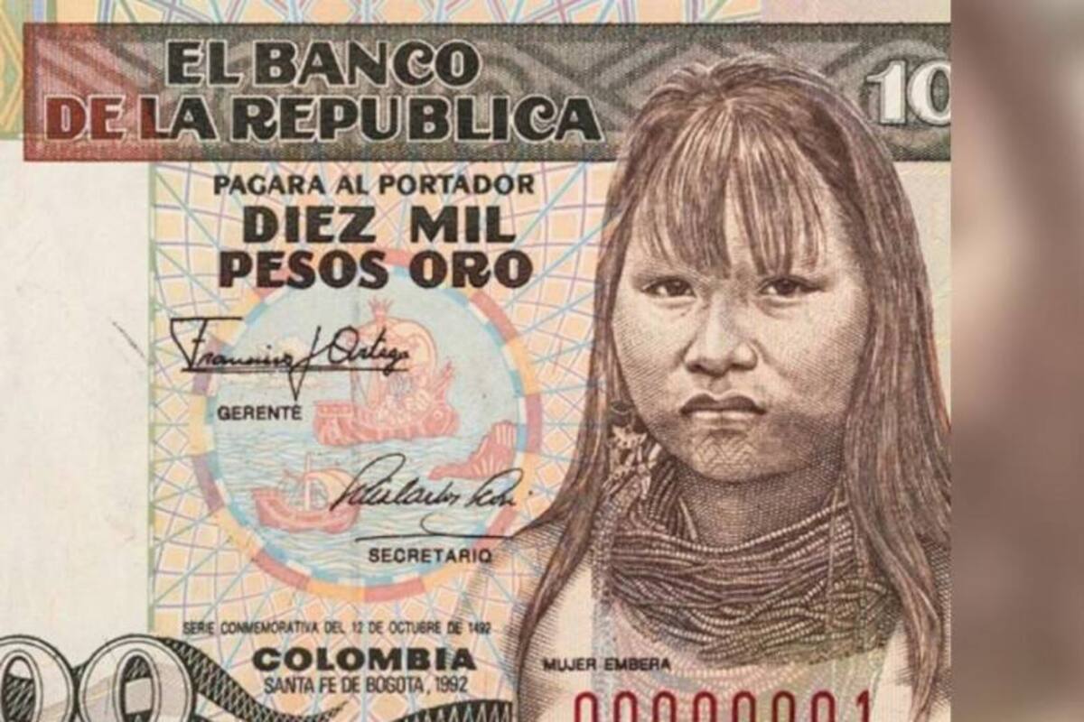 Mujer exige indemnización por su imagen en billete de $10.000 de los 90
