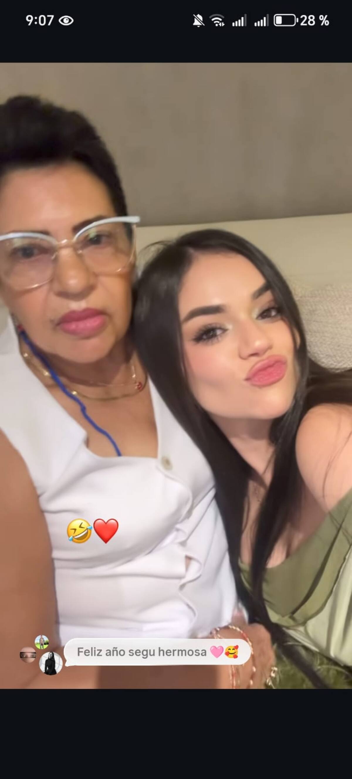 La Segura compartió historias en su cuenta de Instagram celebrando fin de año