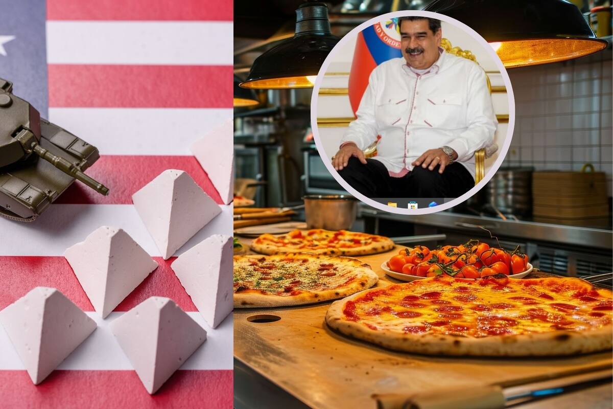 La señal de una pizzeria que predijo la captura de Nicolás Maduro