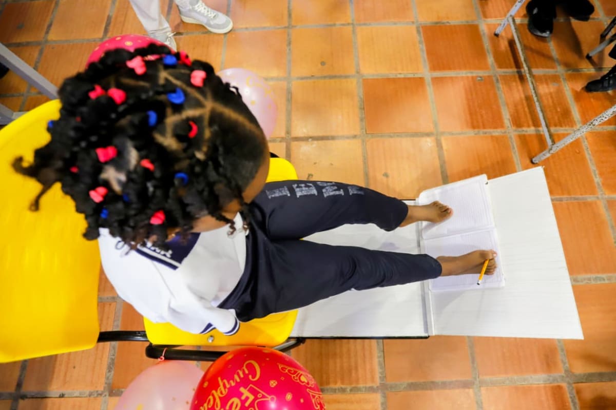 La sonrisa y la fortaleza de Aslih Sofía inspiran a Cartagena. // Foto: cortesía - Secretaría de Educación Distrital