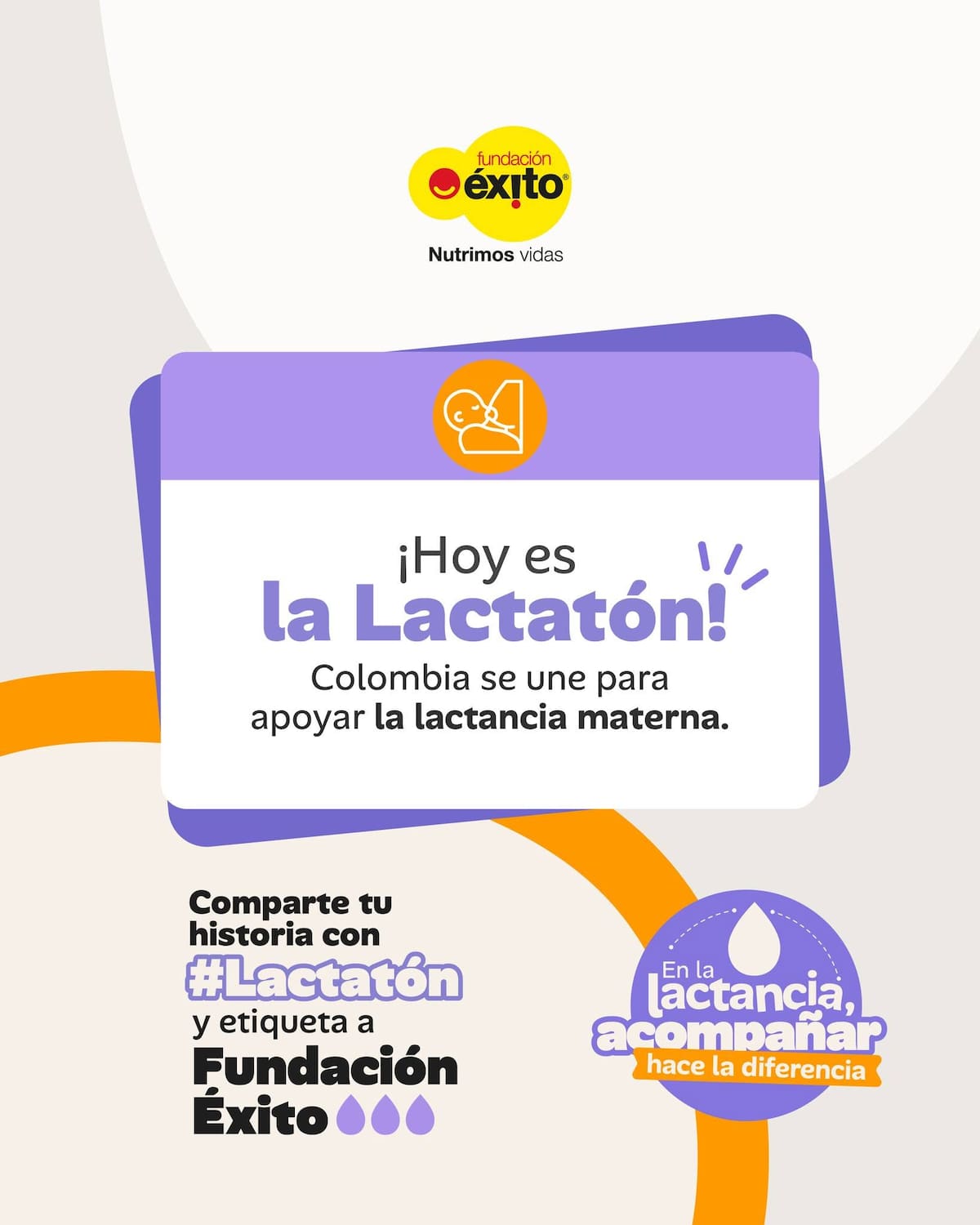 Campaña digital de la lactancia materna liderada por la Fundación Éxito. // Cortesía: Fundación Éxito.