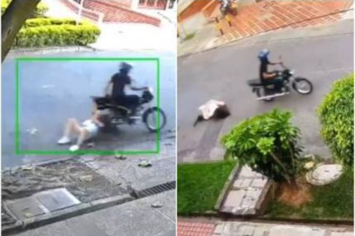 Ladrón en moto arrastró a una mujer para quitarle el bolso