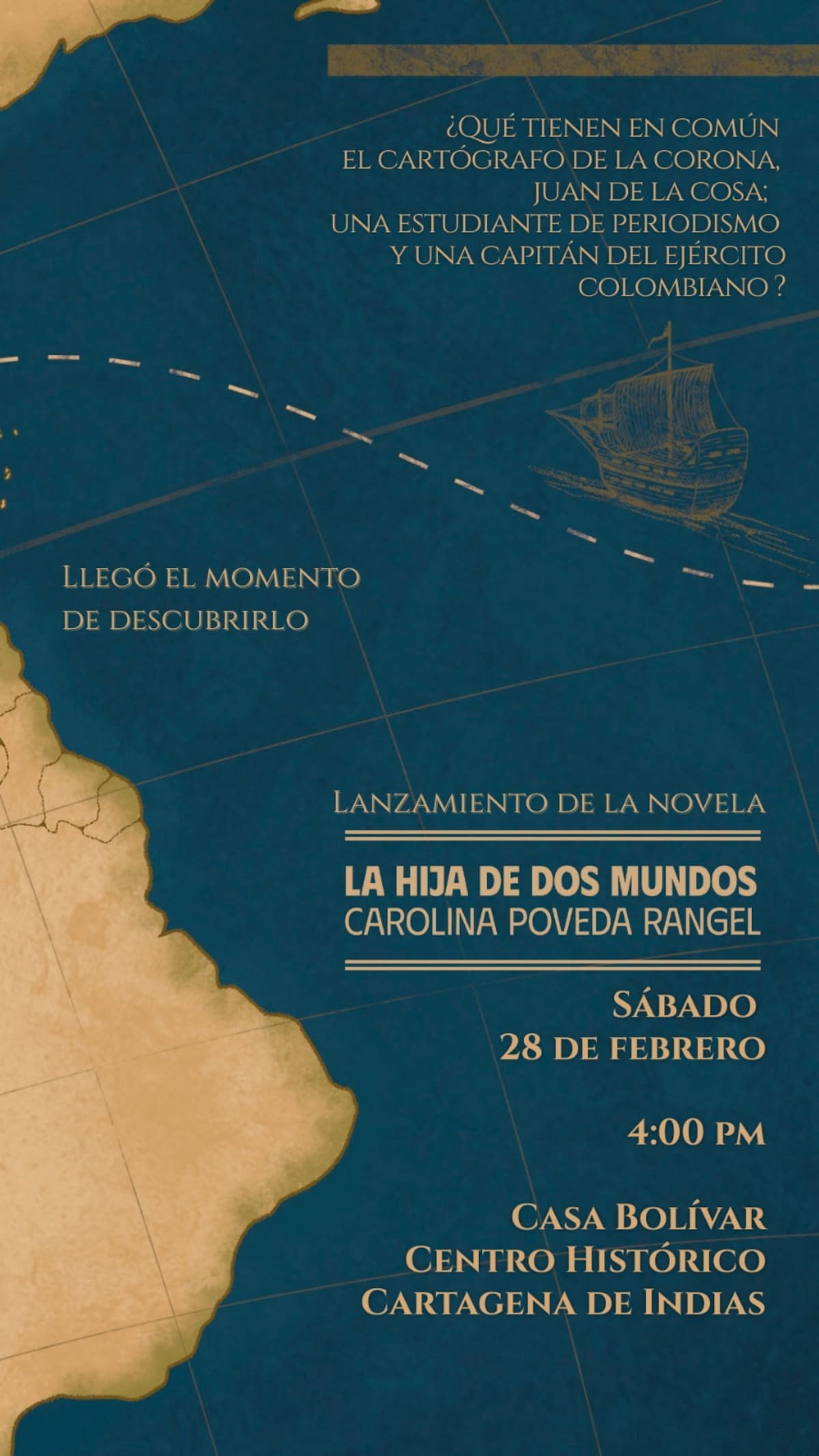 Invitación al lanzamiento de La hija de dos mundos, una apuesta por la memoria histórica.