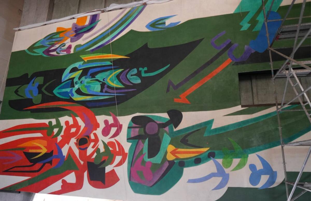 Estes el mural ‘Las cosas del aire’, obra del maestro Alejandro Obregón, en el Museo de Arte Moderno de Barranquilla.// Cortesía Alcaldia de Barranquilla.