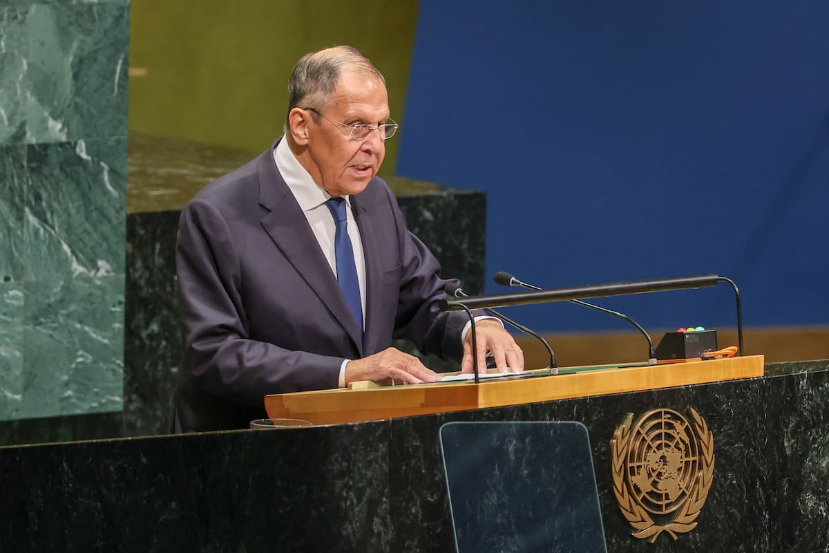 El ministro de Exteriores ruso, Serguéi Lavrov exige la liberación de Maduro, el fin del bloqueo a Cuba y un Estado para Palestina. // Foto: EFE/Sarah Yenesel.