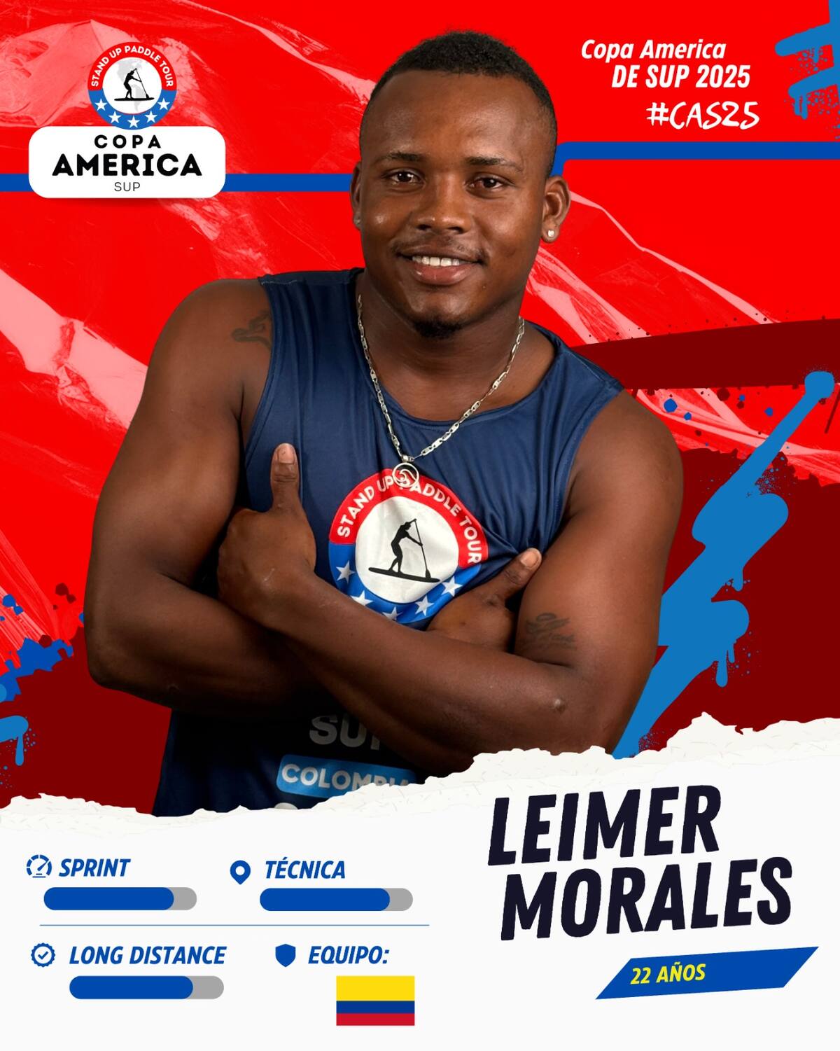 Leimer Morales participó en la Copa América de SUP 2025. // Foto: cortesía