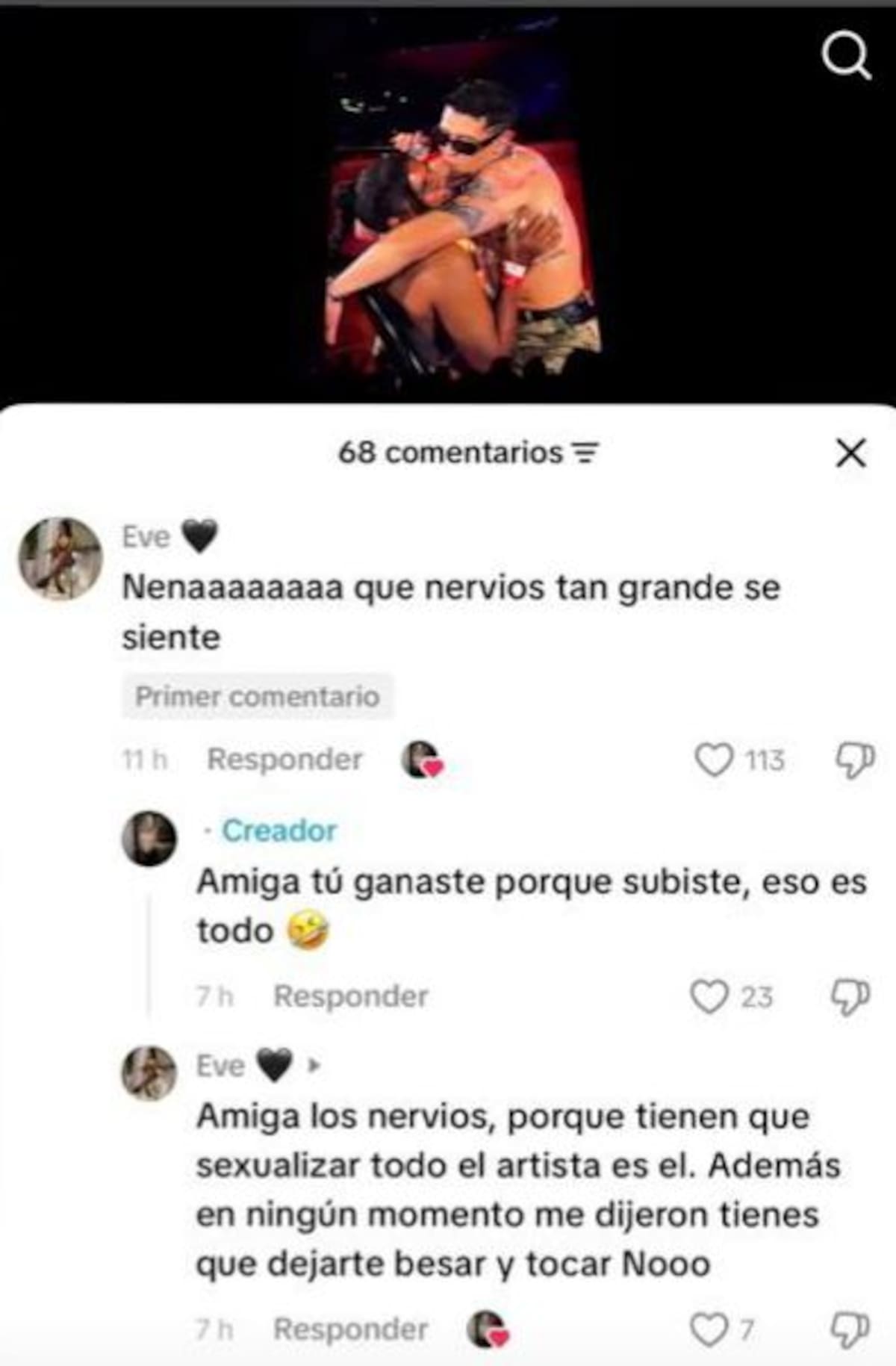 Esto dijo la mujer que subió Lenny Tavárez al escenario del concierto de J Balvin en Cartagena. //Foto: captura de pantalla.