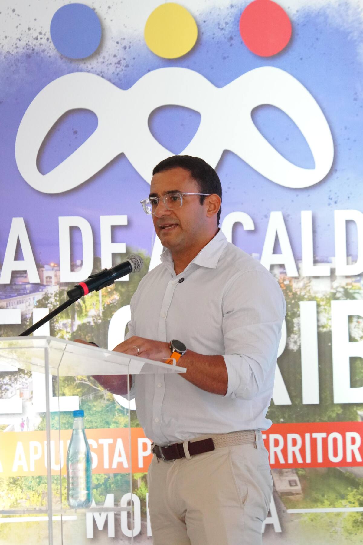 Hugo Kerguelen, alcalde de Montería, estuvo interviniendo en la Liga de Alcaldes del Caribe. // Foto: Cortesía.