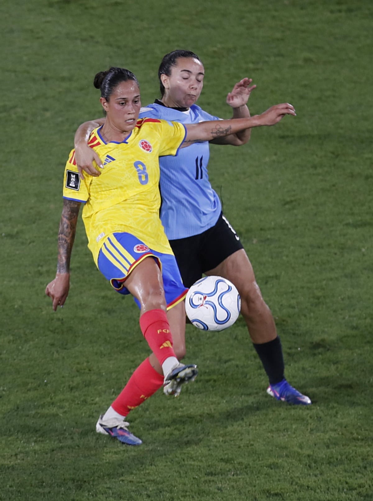 Colombia derrotó a Uruguay en la Liga de Naciones Femenina y se trepó a la cima del torneo. //Foto, EFE: Ernesto Guzmán Jr.