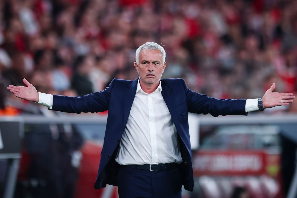 José Mourinho durante la conferencia de prensa tras la victoria del Benfica. El técnico portugués descartó de manera categórica un regreso al Real Madrid.. (Lisboa) EFE/EPA/JOSE SENA GOULAO