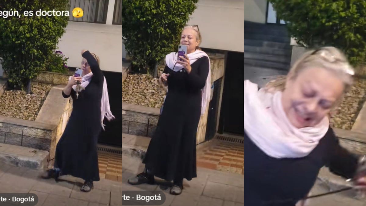 Liliana, la mujer que se hizo viral por insultar a un domiciliario en Bogotá. //Foto: captura de pantalla.