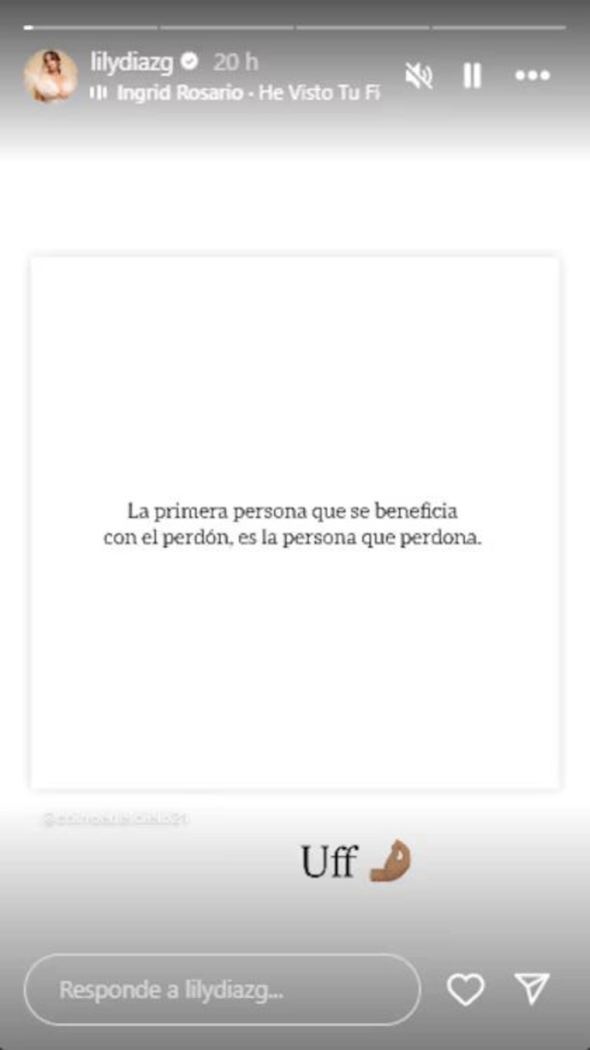 Mensaje de perdón Lily Díaz. //Foto: IG @lilydiazg.