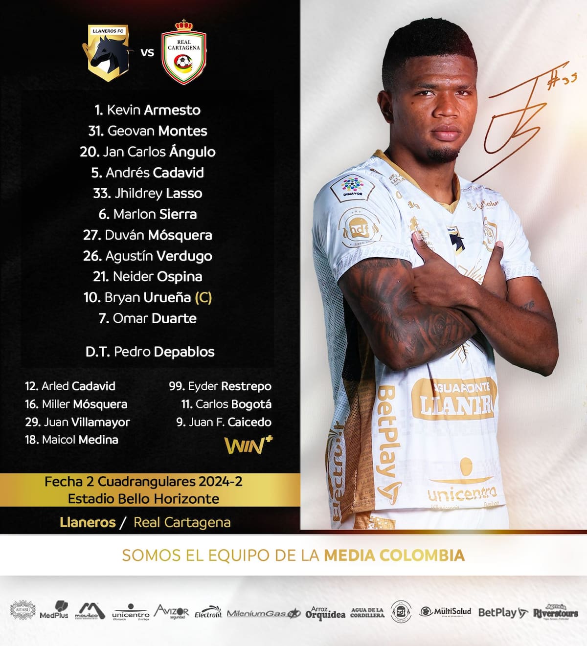 Llaneros se medirá al Real Cartagena.