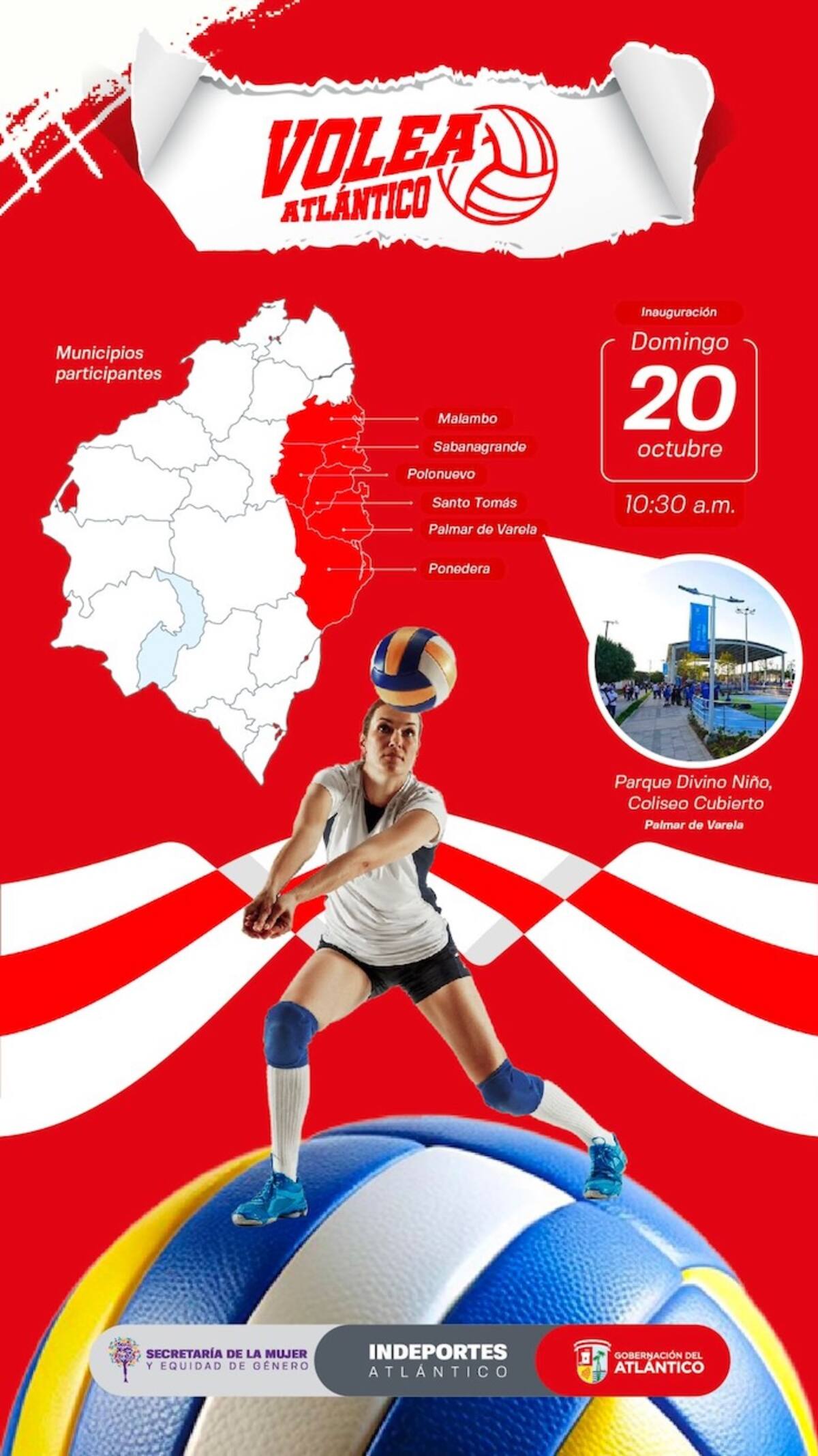 Logo del torneo de voleibol femenino ‘Volea Atlántico’, que se inaugura este domingo 20 de octubre y que contará con la participación de 6 municipios.//Cortesía.