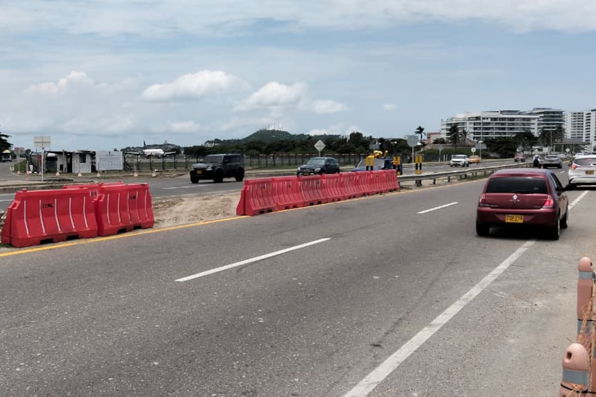 Empiezan cierres en la Vía del Mar por obras del Aeropuerto Rafael Núñez