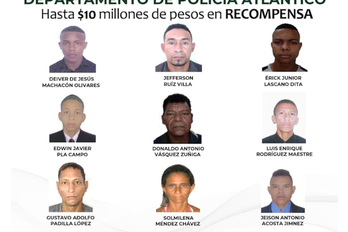 Este es el perfil de los 9 delincuentes más buscados en el Atlántico
