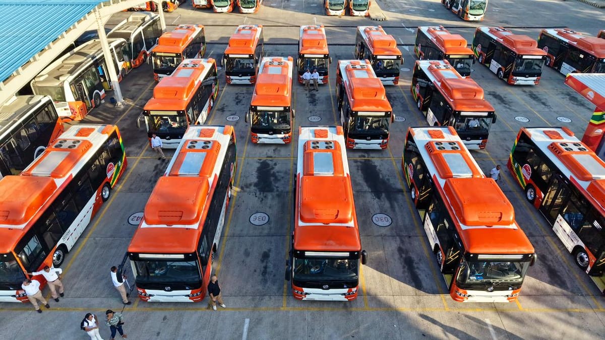 Los nuevos buses de Transcaribe que ya operan en Cartagena. // Alcaldía de Cartagena