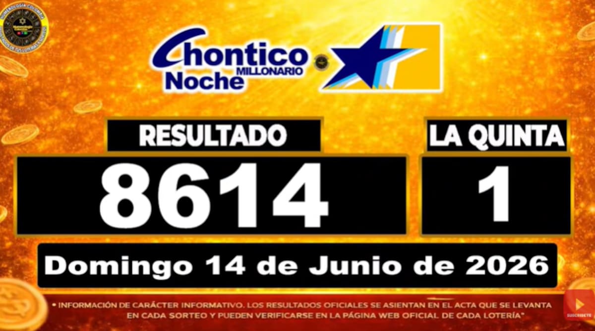 Los números ganadores del chance Chontico Noche. // Foto: captura de pantalla